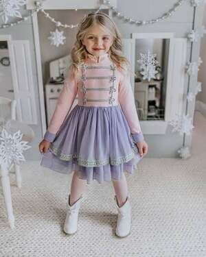 Only Little Once Pink Purple Silver Nutcracker Dress Size 8